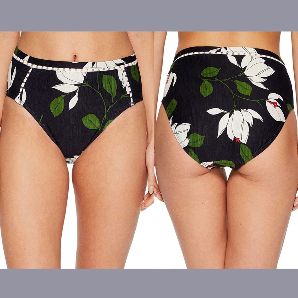 NEW Robin Piccone‎ [ Large ] Elisa High Waist Bikini Bottom in Midnight Blue